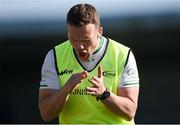 1 June 2024; Leitrim manager Andy Moran applauds a score during the Tailteann Cup Group 1 Round 3 match between Kildare and Leitrim at Glennon Brothers Pearse Park in Longford. Photo by Tom Beary/Sportsfile