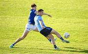 1 June 2024; Cormac Costello of Dublin in action against Paddy Meade of Cavan during the GAA Football All-Ireland Senior Championship Round 2 match between Cavan and Dublin at Kingspan Breffni in Cavan. Photo by Ramsey Cardy/Sportsfile