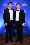 1 June 2024; Ben Brownlee and Hugh Cooney on arrival at the 2024 Leinster Rugby Awards Ball at The InterContinental Hotel in Dublin. Photo by Harry Murphy/Sportsfile