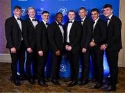 1 June 2024; Leinster players, from left, Diarmuid Mangan, Jamie Osborne, Cormac Foley, Temi Lasisi, Andrew Osborne, Sam Prendergast, Aitzol King and Brian Deeny on arrival at the 2024 Leinster Rugby Awards Ball at The InterContinental Hotel in Dublin. Photo by Harry Murphy/Sportsfile