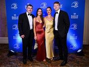 1 June 2024; John McKee and Megan Whelan with Martin Moloney and Tess Meade on arrival at the 2024 Leinster Rugby Awards Ball at The InterContinental Hotel in Dublin. Photo by Harry Murphy/Sportsfile