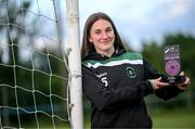 3 June 2024; Ellen Dolan of Peamount with her SSE Airtricity Women’s Premier Division Player of the Month Award for May 2024 Award at PRL Park in Greenogue, Dublin. Photo by David Fitzgerald/Sportsfile