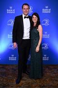 1 June 2024; Gareth and Jane McCloskey on arrival at the 2024 Leinster Rugby Awards Ball at The InterContinental Hotel in Dublin. Photo by Harry Murphy/Sportsfile