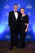 1 June 2024; Rory Carty and Sharlene O'Reilly on arrival at the 2024 Leinster Rugby Awards Ball at The InterContinental Hotel in Dublin. Photo by Harry Murphy/Sportsfile