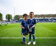 31 May 2024; Parker Ala'alatoa, son of Michael Ala'alatoa, and Makaea Ngatai, son of Charlie Ngatai, before the United Rugby Championship match between Leinster and Connacht at the RDS Arena in Dublin. Photo by Harry Murphy/Sportsfile