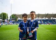 31 May 2024; Parker Ala'alatoa, son of Michael Ala'alatoa, and Makaea Ngatai, son of Charlie Ngatai, before the United Rugby Championship match between Leinster and Connacht at the RDS Arena in Dublin. Photo by Harry Murphy/Sportsfile