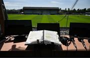 2 June 2024; A view of the commentary box before the GAA Football All-Ireland Senior Championship Round 2 match between Meath and Kerry at Páirc Tailteann in Navan, Meath. Photo by Stephen Marken/Sportsfile