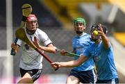 2 June 2024; Jamie Lenane of East Cork] in action against Eduardo Tome of Dublin during the Electric Ireland Corn John Scott Celtic Challenge final match between East Cork and Dublin at UPMC Nowlan Park in Kilkenny. Photo by Tom Beary/Sportsfile