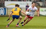 2 June 2024; Darragh Canavan of Tyrone in action against Manus Doherty of Clare  during the GAA Football All-Ireland Senior Championship Round 2 match between Tyrone and Clare at O'Neill's Healy Park in Omagh, Tyrone. Photo by Oliver McVeigh/Sportsfile