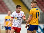 2 June 2024; Niall Devlin of Tyrone celebrates scoring his side's second goal during the GAA Football All-Ireland Senior Championship Round 2 match between Tyrone and Clare at O'Neill's Healy Park in Omagh, Tyrone. Photo by Oliver McVeigh/Sportsfile