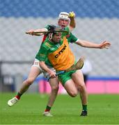 2 June 2024; Brian Mcintyre of Donegal is tackled by John Heraty of Mayo during the Nickey Rackard Cup final match between Donegal and Mayo at Croke Park in Dublin. Photo by Ray McManus/Sportsfile