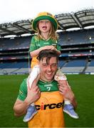 2 June 2024; Sean McVeigh of Donegal with his daughter Aoife, 3 and a half years, after  the Nickey Rackard Cup final match between Donegal and Mayo at Croke Park in Dublin. Photo by Ray McManus/Sportsfile