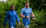 4 June 2024; Scott Penny, left, and Joe McCarthy during Leinster Rugby squad training at UCD in Dublin. Photo by Ramsey Cardy/Sportsfile