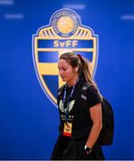 4 June 2024; Kyra Carusa of Republic of Ireland before the 2025 UEFA Women's European Championship qualifying match between Sweden and Republic of Ireland at Friends Arena in Stockholm, Sweden. Photo by Stephen McCarthy/Sportsfile