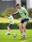 6 June 2024; Jake O'Brien during a Republic of Ireland training session at the FAI National Training Centre in Abbotstown, Dublin. Photo by Seb Daly/Sportsfile