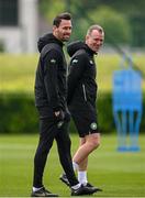 6 June 2024; Assistant coaches Paddy McCarthy, left, and Glenn Whelan during a Republic of Ireland training session at the FAI National Training Centre in Abbotstown, Dublin. Photo by Seb Daly/Sportsfile