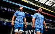 7 June 2024; Ross Molony and Ed Byrne during a Leinster Rugby captain's run at the Aviva Stadium in Dublin. Photo by Harry Murphy/Sportsfile