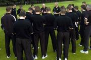 6 August 2004; Armagh footballers listen to their manager Joe Kernan during a team-talk at the Citywest Hotel prior to tomorrows Bank of Ireland Senior football Championship Quarter Final against Fermanagh. Citywest Hotel, Dublin. Picture credit; Damien Eagers / SPORTSFILE