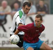 6 August 2004; Declan O'Brien, Drogheda United, in action against Terry Palmer, Shamrock Rovers. eircom league, Premier Division, Drogheda United v Shamrock Rovers, United Park, Drogheda, Co. Louth. Picture credit; David Maher / SPORTSFILE