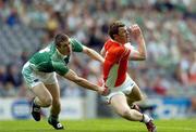 7 August 2004; Ronan Clarke, Armagh, in action against Barry Owens, Fermanagh. Bank of Ireland All-Ireland Senior Football Championship Quarter Final, Armagh v Fermanagh, Croke Park, Dublin. Picture credit; Brendan Moran / SPORTSFILE