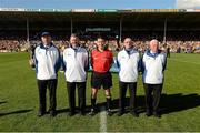 14 September 2013; Referee Colm Lyons with his umpires before the game. Bord Gáis Energy GAA Hurling Under 21 All-Ireland 'A' Championship Final, Antrim v Clare, Semple Stadium, Thurles, Co. Tipperary. Picture credit: Ray McManus / SPORTSFILE