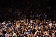 14 September 2013; Clare and Antrim supporters watch the game. Bord Gáis Energy GAA Hurling Under 21 All-Ireland 'A' Championship Final, Antrim v Clare, Semple Stadium, Thurles, Co. Tipperary. Picture credit: Ray McManus / SPORTSFILE