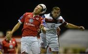 20 September 2013; Pat Flynn, Shelbourne, in action against David Mulcahy, Bohemians. Airtricity League Premier Division, Shelbourne v Bohemians, Tolka Park, Dublin. Picture credit: Brian Lawless / SPORTSFILE