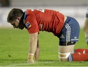 20 September 2013; A dejected JJ Hanrahan, Munster, after the game. Celtic League 2013/14, Round 3, Benetton Treviso v Munster, Stadio Monigo, Treviso, Italy. Picture credit: Roberto Bregani / SPORTSFILE