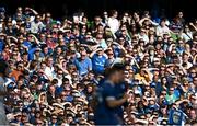 8 June 2024; Leinster supporters look on during the United Rugby Championship quarter-final match between Leinster and Ulster at the Aviva Stadium in Dublin. Photo by Harry Murphy/Sportsfile