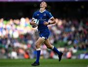 8 June 2024; Sam Prendergast of Leinster during the United Rugby Championship quarter-final match between Leinster and Ulster at the Aviva Stadium in Dublin. Photo by Harry Murphy/Sportsfile