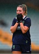 9 June 2024; Niamh Ní Chonchúir of Kerry reacts during the TG4 All-Ireland Ladies Football Senior Championship Round 1 match between Donegal and Kerry at MacCumhaill Park in Ballybofey, Donegal. Photo by Ben McShane/Sportsfile