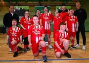 9 June 2024; The Sligo Rovers team pose for a photograph with their third place medals and League of Ireland director Mark Scanlon and Former Dundalk player Greg Sloggett during the FAI / League of Ireland Down Syndrome festival at Gormanston Park in Gormanston, Meath. Photo by Tyler Miller/Sportsfile
