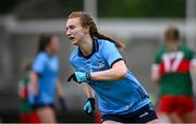 9 June 2024; Lauren Magee of Dublin after scoring a point during the TG4 All-Ireland Ladies Football Senior Championship Round 1 match between Dublin and Mayo at Parnell Park in Dublin. Photo by Seb Daly/Sportsfile