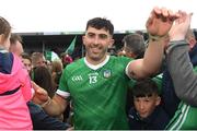 9 June 2024; Aaron Gillane of Limerick celebrates with supporters after the Munster GAA Hurling Senior Championship final match between Clare and Limerick at FBD Semple Stadium in Thurles, Tipperary. Photo by John Sheridan/Sportsfile
