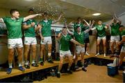 9 June 2024; Limerick players celebrate in the dressingroom after the Munster GAA Hurling Senior Championship final match between Clare and Limerick at FBD Semple Stadium in Thurles, Tipperary. Photo by Ray McManus/Sportsfile