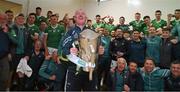 9 June 2024; Limerick manager John Kiely lifts the Mick Mackey Cup after the Munster GAA Hurling Senior Championship final match between Clare and Limerick at FBD Semple Stadium in Thurles, Tipperary. Photo by Ray McManus/Sportsfile