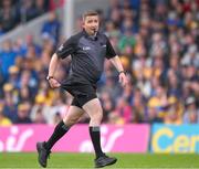 9 June 2024; Referee Colm Lyons during the Munster GAA Hurling Senior Championship final match between Clare and Limerick at FBD Semple Stadium in Thurles, Tipperary. Photo by Ray McManus/Sportsfile