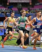 10 June 2024; Nick Griggs of Ireland, centre, competes in the men's 1500m heats during day four of the 2024 European Athletics Championships at the Stadio Olimpico in Rome, Italy. Photo by Sam Barnes/Sportsfile