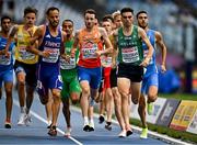 10 June 2024; Andrew Coscoran of Ireland, right, competes in the men's 1500m heats during day four of the 2024 European Athletics Championships at the Stadio Olimpico in Rome, Italy. Photo by Sam Barnes/Sportsfile