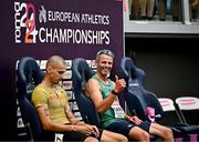 10 June 2024; Thomas Barr of Ireland sits in the 'hot-seat' after finishing third in his men's 400m hurdles semi-final during day four of the 2024 European Athletics Championships at the Stadio Olimpico in Rome, Italy. Photo by Sam Barnes/Sportsfile