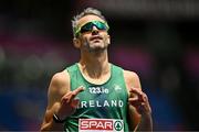 10 June 2024; Thomas Barr of Ireland crosses his fingers after finishing third in his men's 400m hurdles semi-final during day four of the 2024 European Athletics Championships at the Stadio Olimpico in Rome, Italy. Photo by Sam Barnes/Sportsfile