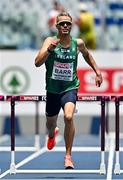 10 June 2024; Thomas Barr of Ireland on his way to finishing third in his men's 400m hurdles semi-final during day four of the 2024 European Athletics Championships at the Stadio Olimpico in Rome, Italy. Photo by Sam Barnes/Sportsfile