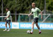 10 June 2024; Liam Scales during a Republic of Ireland training session at Estádio de São Miguel in Gondomar, Portugal. Photo by Stephen McCarthy/Sportsfile