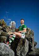 11 June 2024; Seamus Flanagan of Limerick poses for a portrait with the Liam MacCarthy cup during the national launch of the GAA Hurling All-Ireland Senior Championship at Spanish Point in Clare. Photo by Brendan Moran/Sportsfile