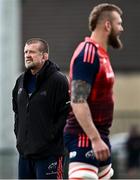 11 June 2024; Head coach Graham Rowntree and RG Snyman, right, during Munster rugby squad training at University of Limerick in Limerick. Photo by Piaras Ó Mídheach/Sportsfile