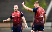11 June 2024; Gavin Coombes, right, during Munster rugby squad training at University of Limerick in Limerick. Photo by Piaras Ó Mídheach/Sportsfile
