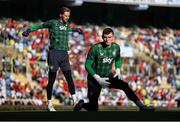 11 June 2024; Republic of Ireland goalkeepers Caoimhin Kelleher, left, and David Harrington before the international friendly match between Portugal and Republic of Ireland at Estádio Municipal de Aveiro in Aveiro, Portugal. Photo by Stephen McCarthy/Sportsfile