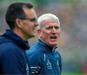 9 June 2024; Limerick manager John Kiely, right, near the end of the Munster GAA Hurling Senior Championship final match between Clare and Limerick at FBD Semple Stadium in Thurles, Tipperary. Photo by Ray McManus/Sportsfile