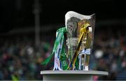 9 June 2024; A general view of the Mick Mackey cup before the Munster GAA Hurling Senior Championship final match between Clare and Limerick at FBD Semple Stadium in Thurles, Tipperary. Photo by Brendan Moran/Sportsfile