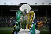 9 June 2024; A general view of the Mick Mackey cup before the Munster GAA Hurling Senior Championship final match between Clare and Limerick at FBD Semple Stadium in Thurles, Tipperary. Photo by Brendan Moran/Sportsfile